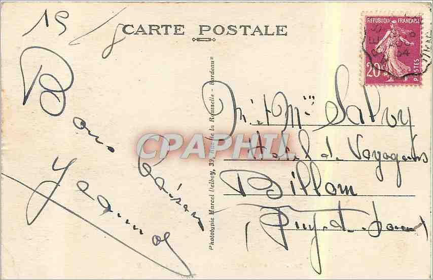 CPA Lacanau Ocean Gironde Vagues Bateau — Rückseite