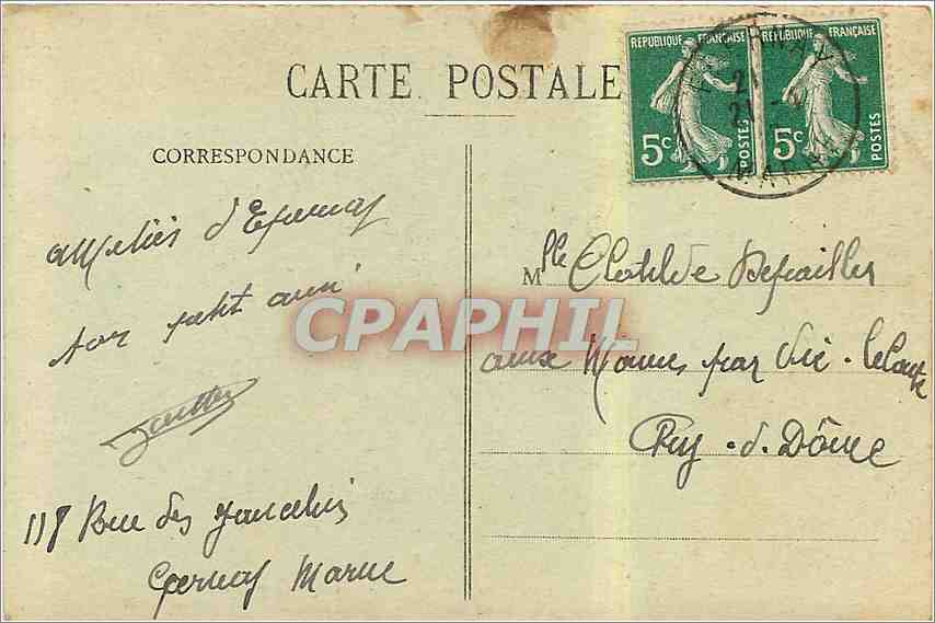 Epernay — Hôpital Hospice Auban-Moët — Vue générale — J. Bracquemart, lith. édit., Epernay — Rückseite