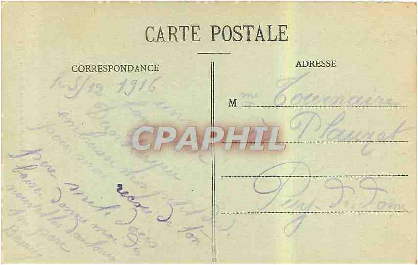 CPA Dunkerque l'hotel de ville et la rue de l'eglise  — Back