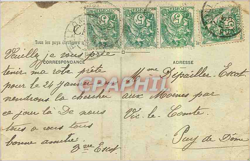 CPA Clermont Ferrand P de D le musee  — Verso