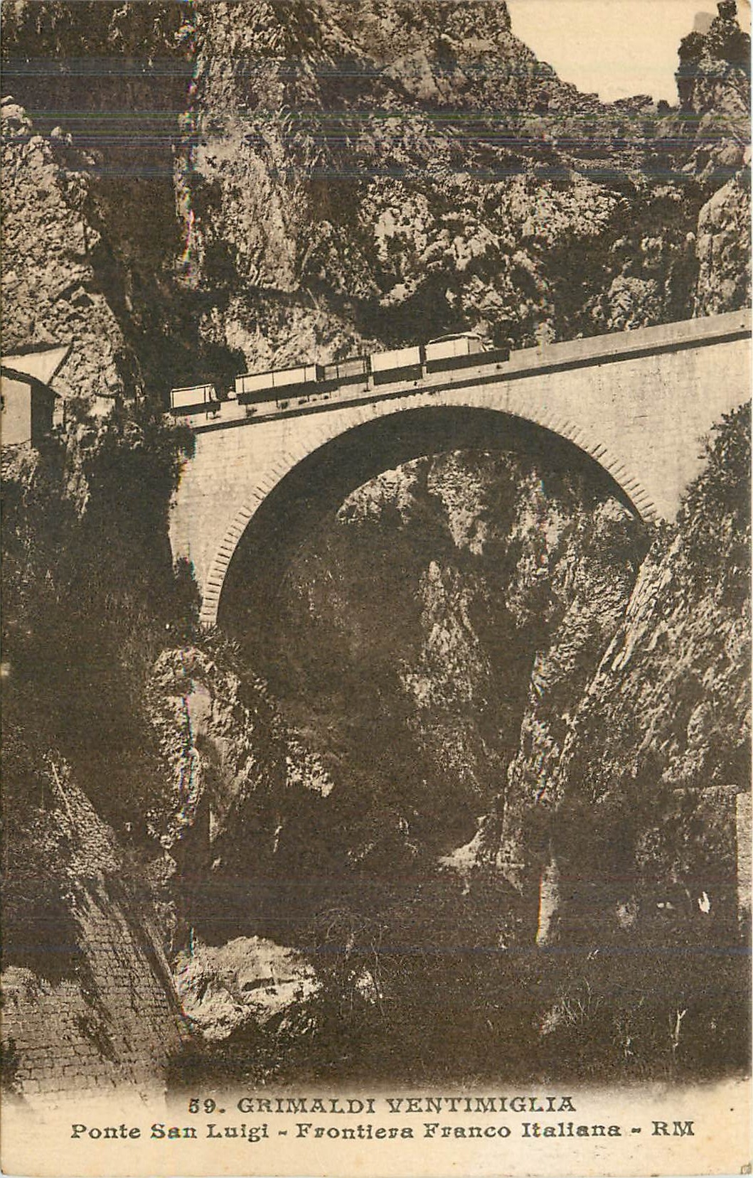 CPA Grimaldi ventimiglia Ponte San Luigi frontiera france Italiana 