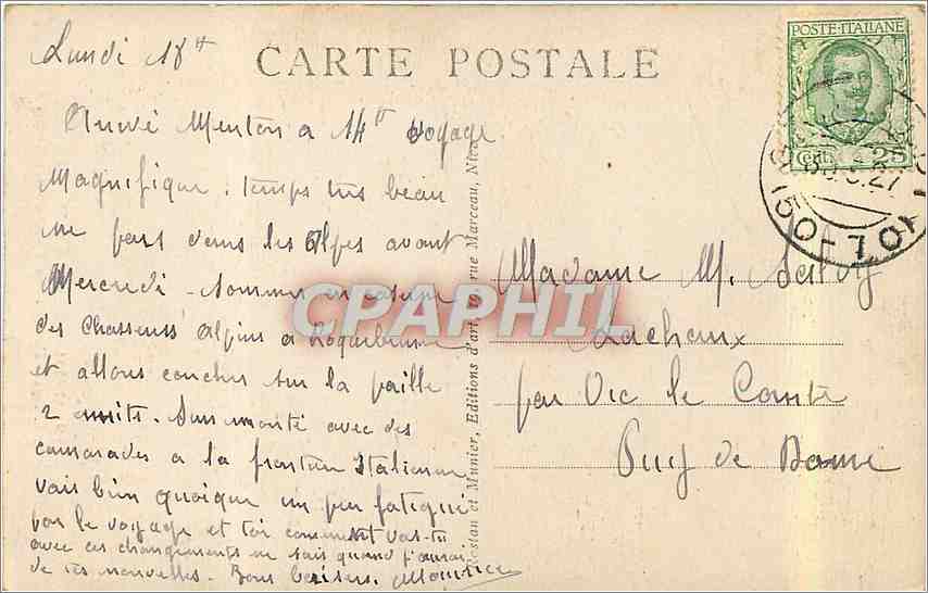 CPA Grimaldi ventimiglia Ponte San Luigi frontiera france Italiana  — Rückseite
