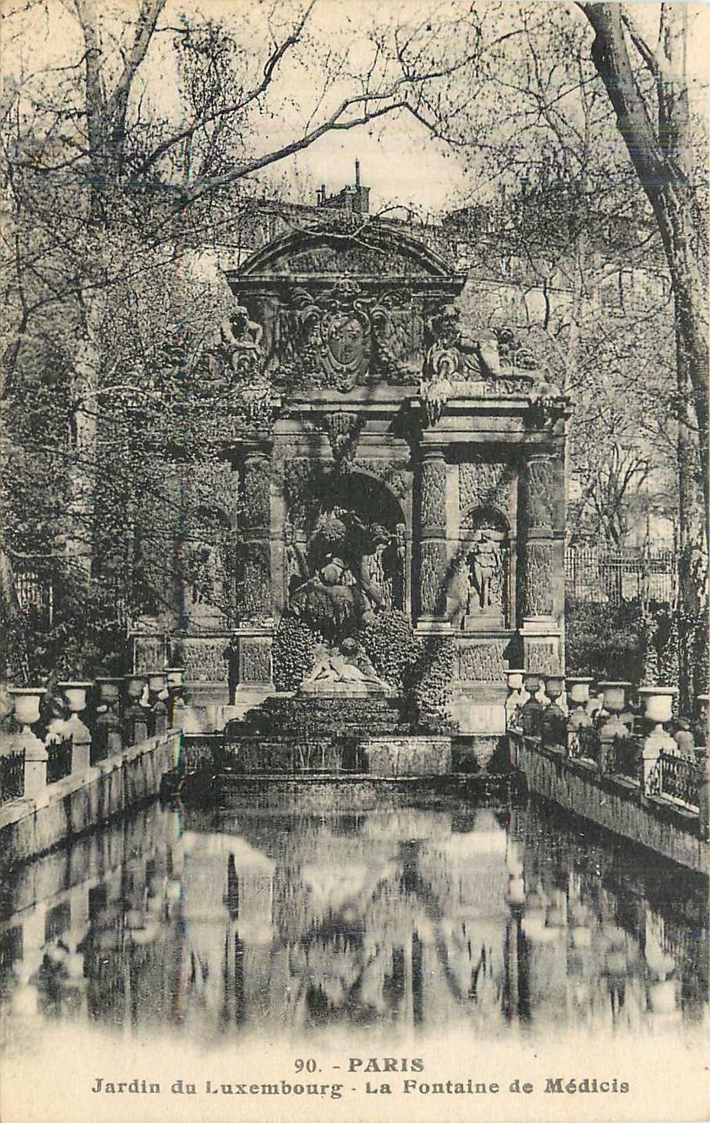 CPA Paris jardin du Luxembourg la fontaine de Medicis 