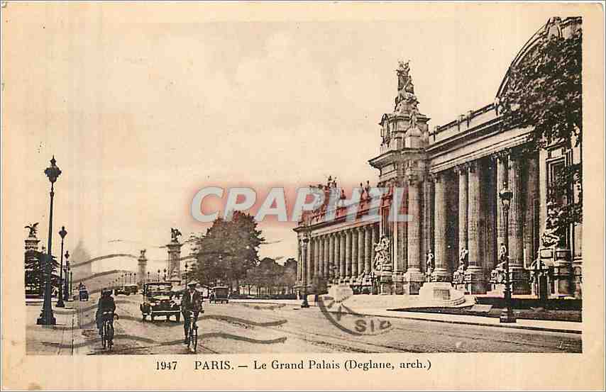 CPA Paris le grand palais Deglane arch Velo Cycle