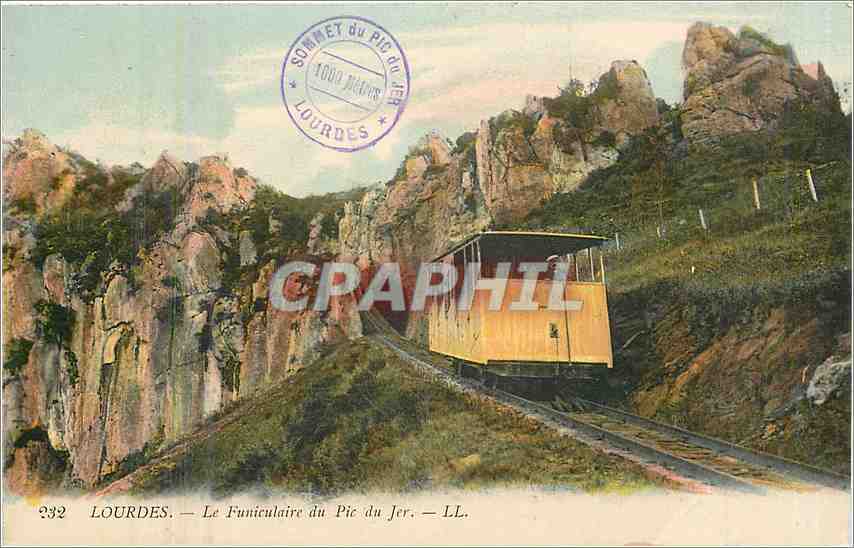 CPA Lourdes le funiculaire du pic du Jer 