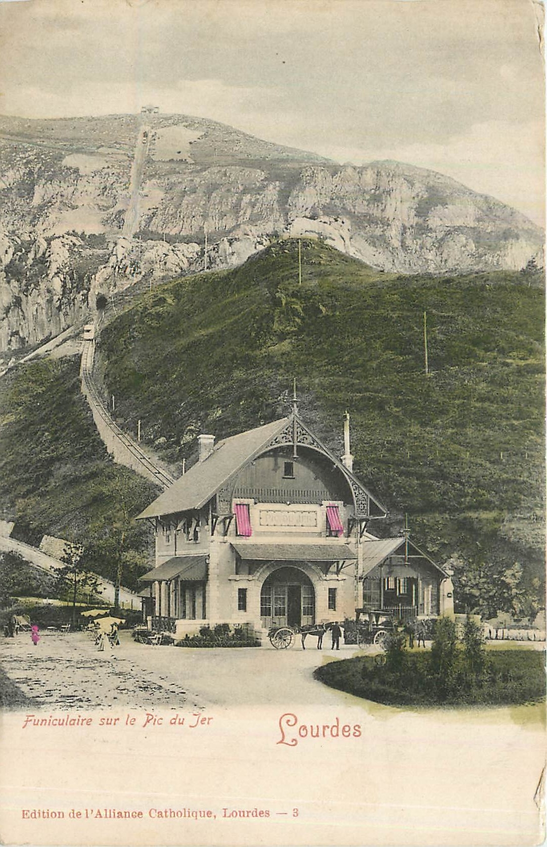 CPA Lourdes funiculaire sur le pic du Jer 