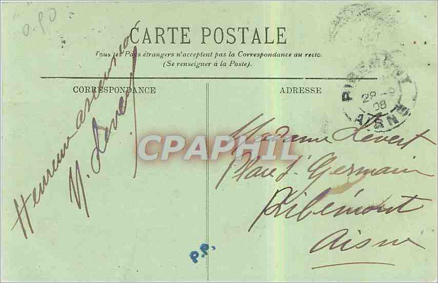 CPA Lourdes le Funiculaire du pic du jer la gare  — Verso