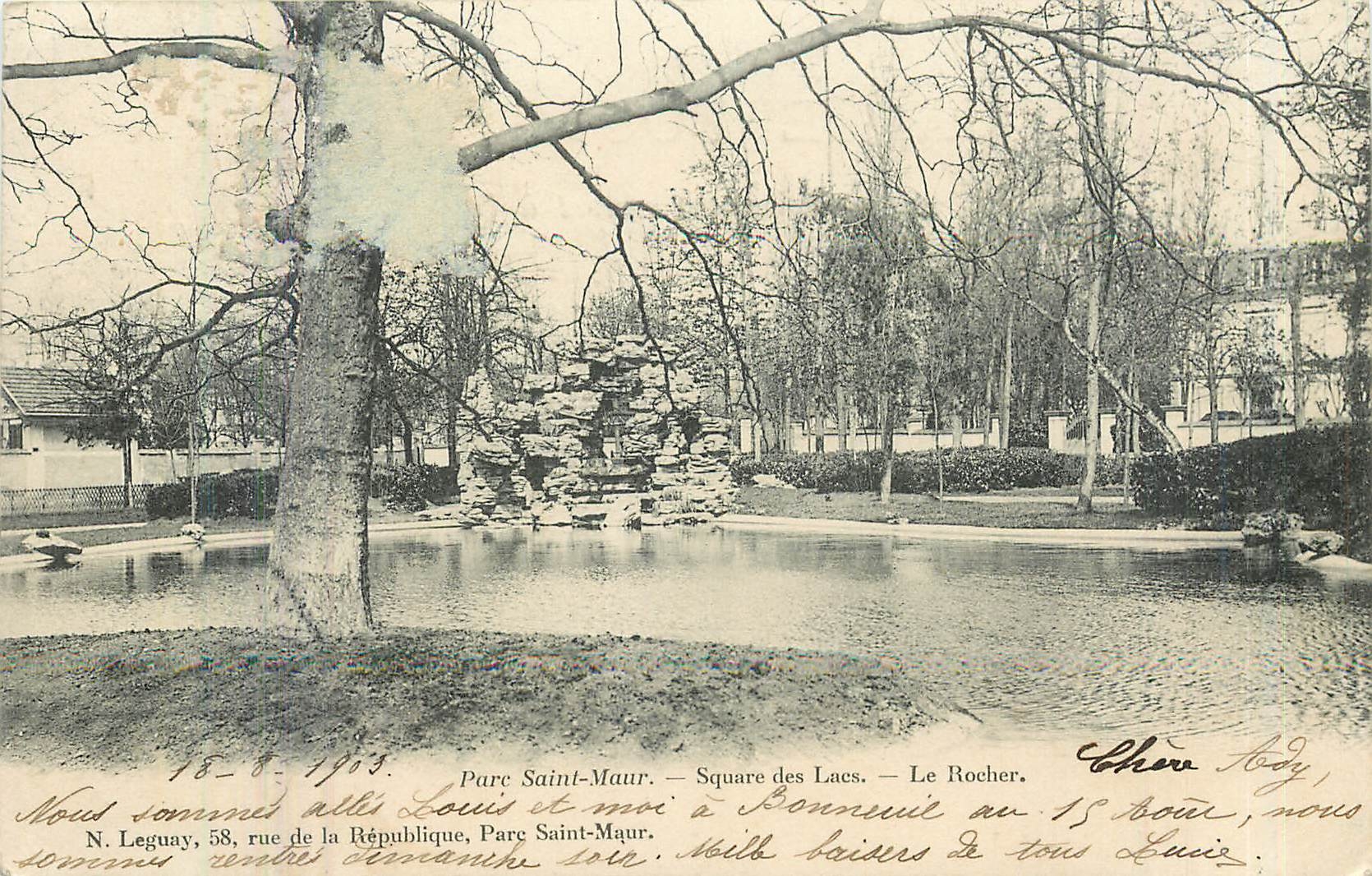 CPA Parc Saint Maur Square des Lacs le rocher 