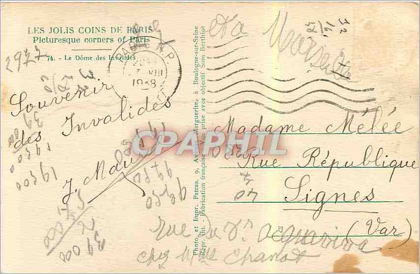 CPA Les jolis coins de Paris le Dome des Invalides  — Verso