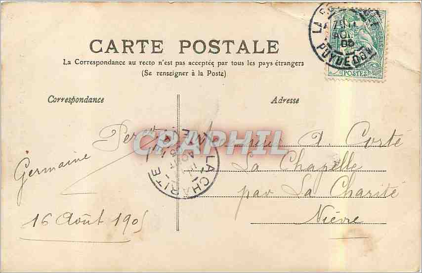 CPA Le Mont Dore la cascade du Rossignolet  — Verso