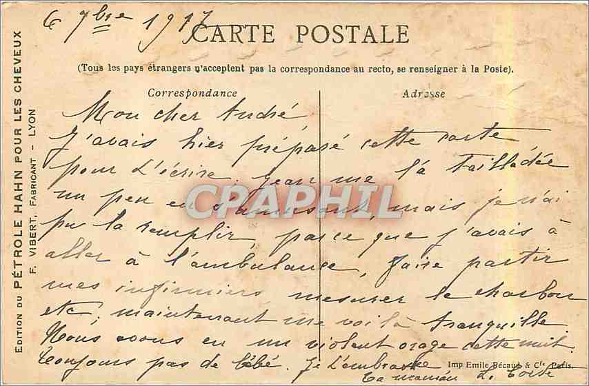 CPA Petrole Hahn le tresor des cheveux Paris Arc de Triomphe Avenue du Bois de Boulogne et l'Arc de  — Rückseite