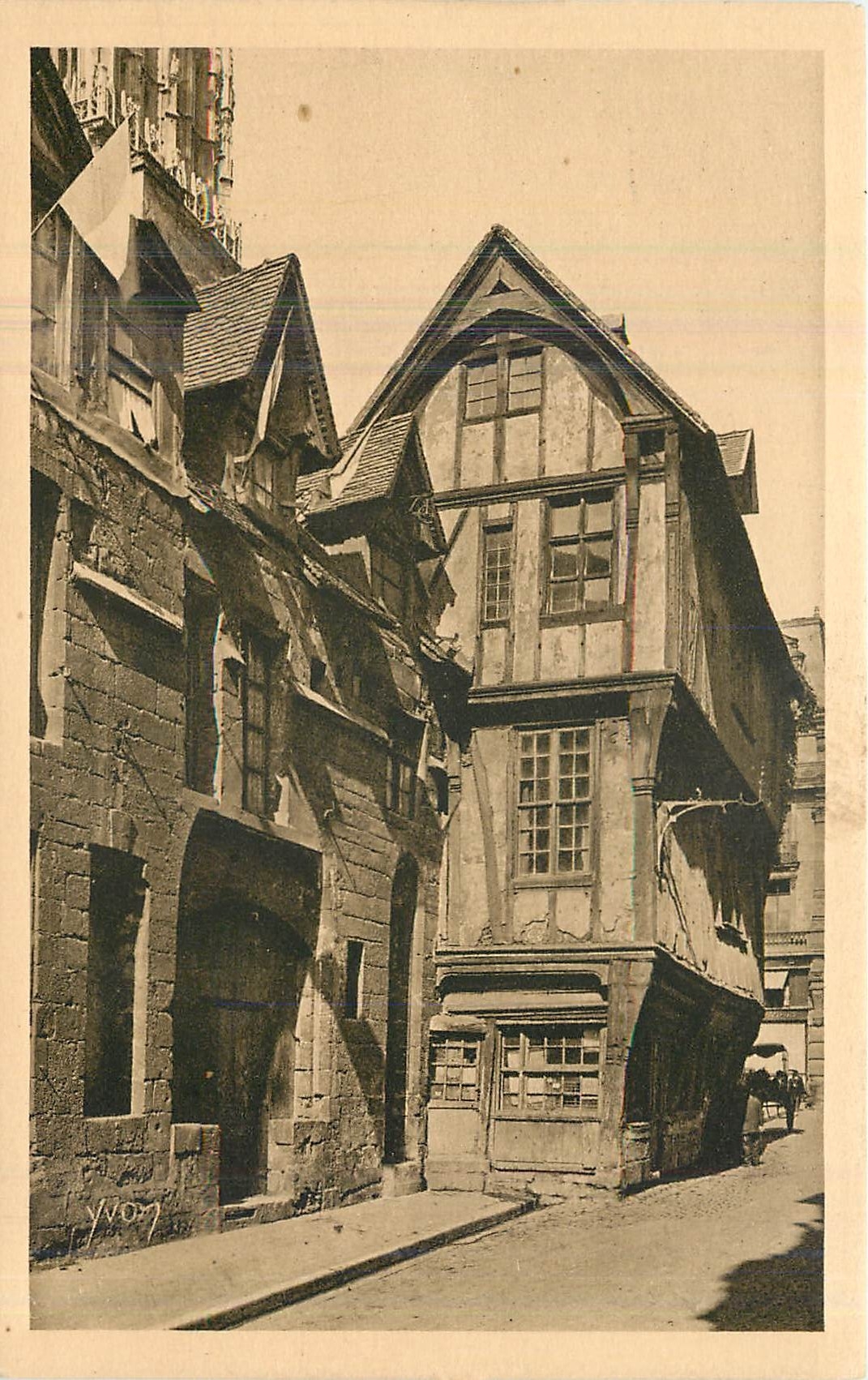 CPA La Douce France Rouen vieilles maisons 