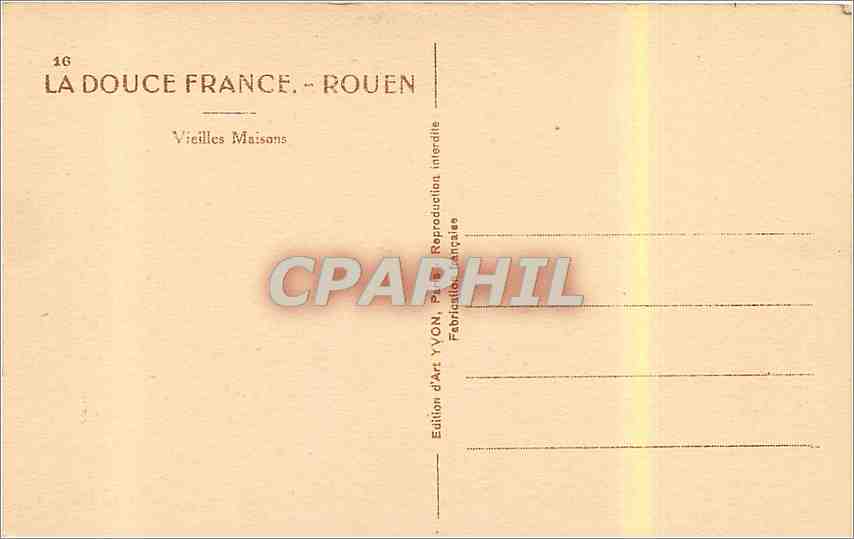 CPA La Douce France Rouen vieilles maisons  — Verso