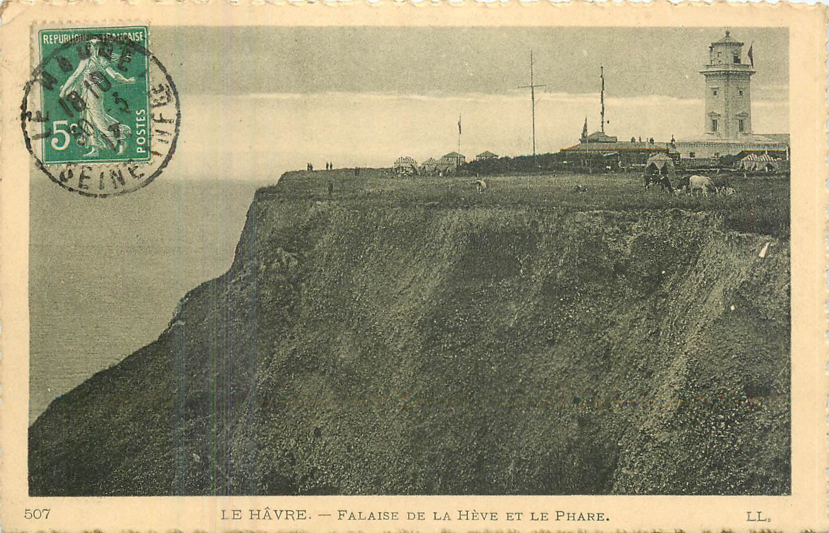 CPA Le Havre falaise de la Heve et le Phare 
