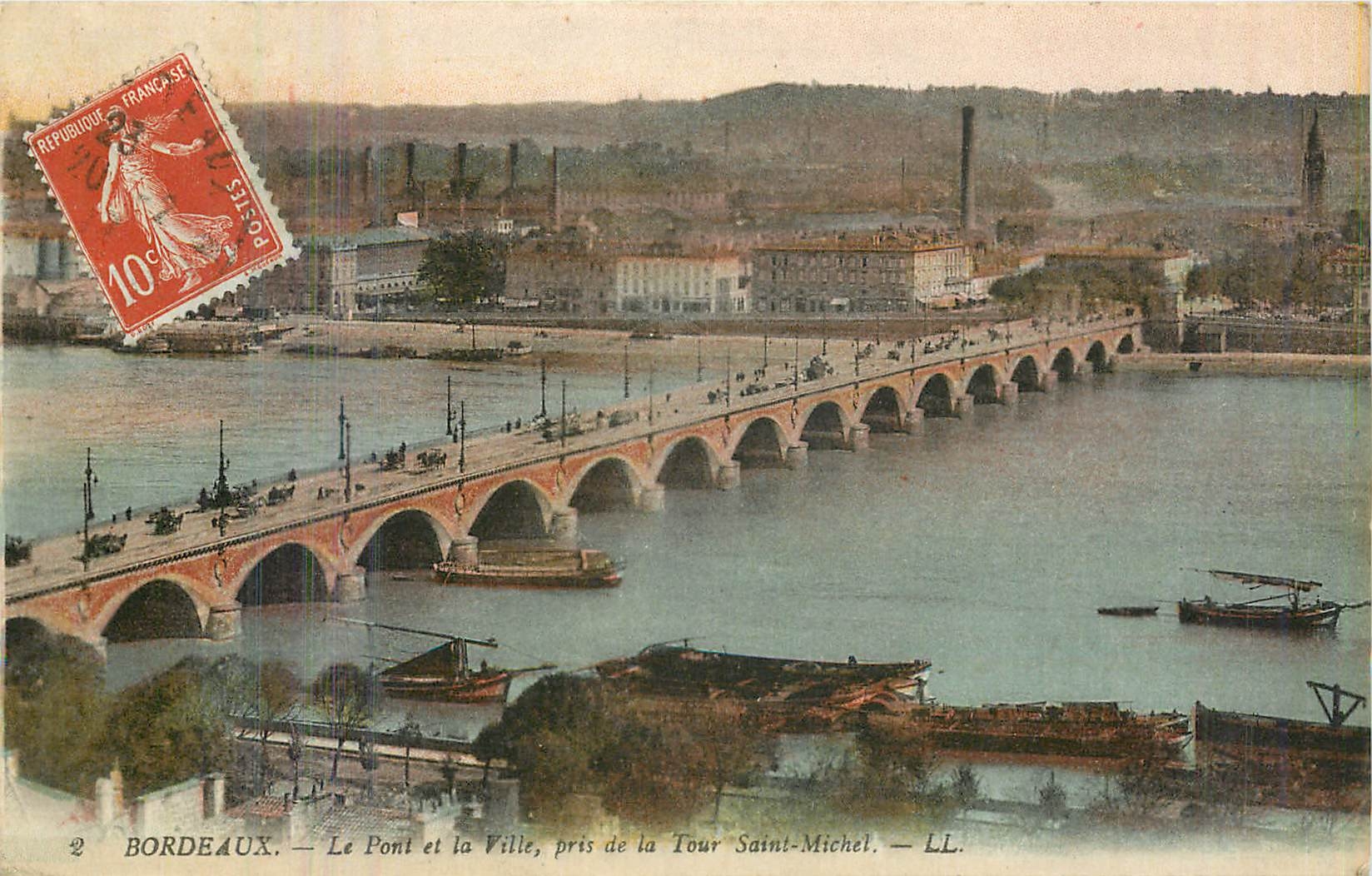 CPA Bordeaux le pont et la ville pris de la tour Saint Michel 