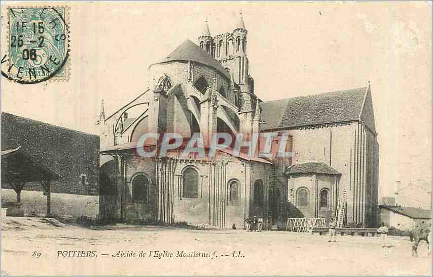 CPA Poitiers abside de l'eglise Montierneuf 
