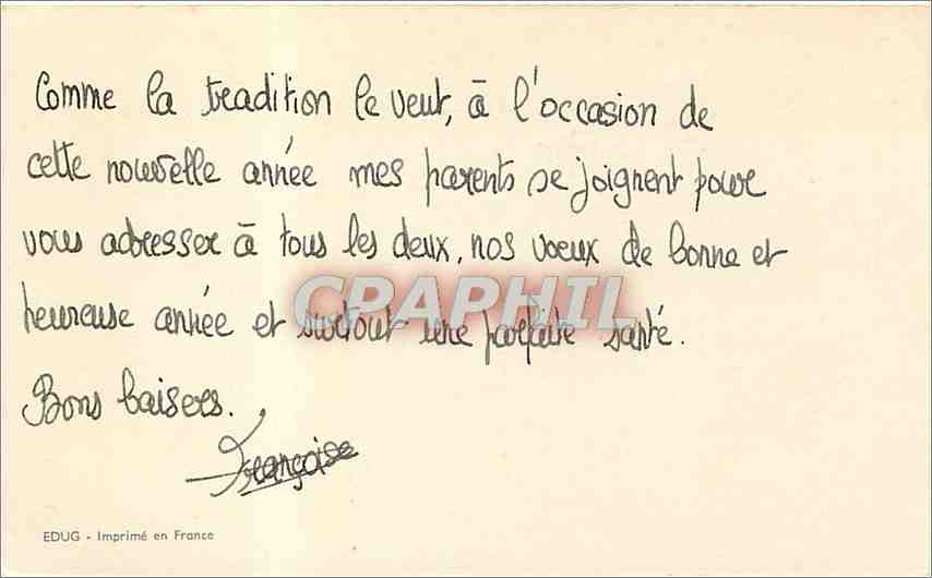 CPA Bonne Annee  — Verso
