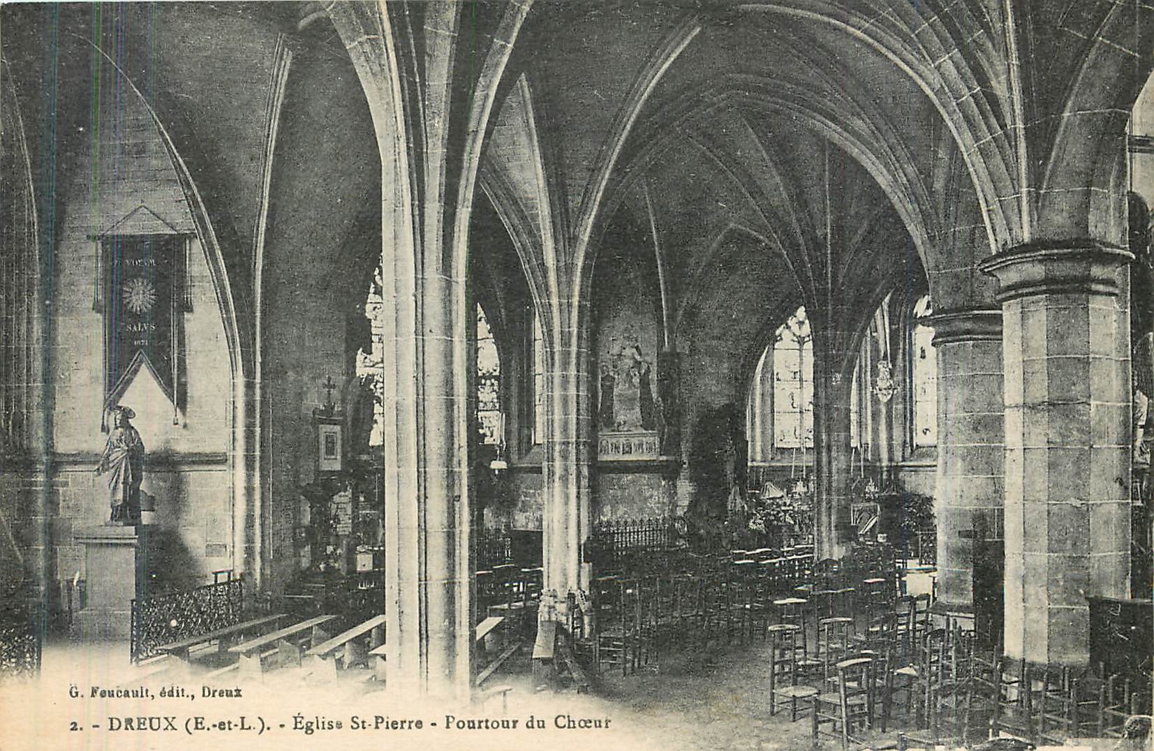 CPA Dreux E et L eglise St Pierre pourtour du Choeur 
