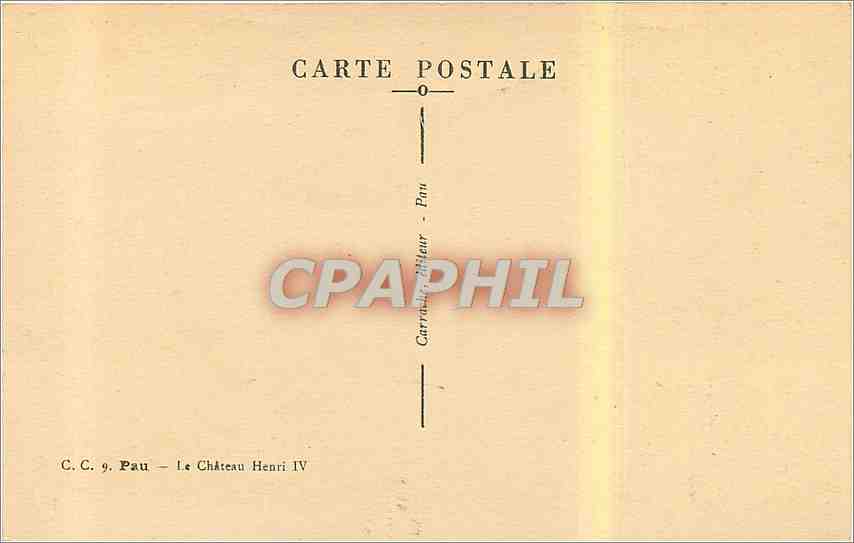 CPA Pau le chateau Henri IV  — Rückseite