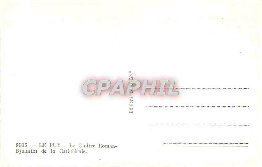 CPM Le Puy le cloitre roman byzantin de la cathedrale  — Rückseite