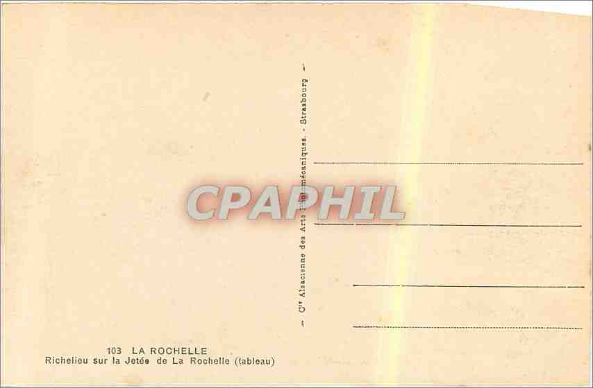 Richelieu sur la Jetée de La Rochelle — Henri Mottet — Cité des Arts Mécaniques, Strasbourg — Rückseite