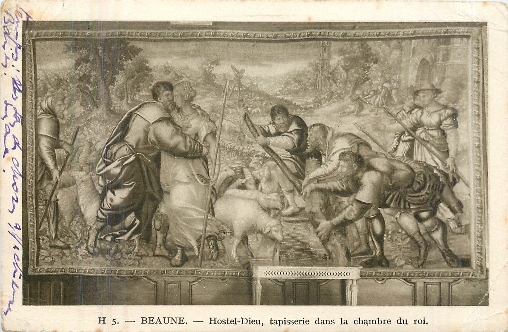 CPA Beaune Hostel Dieu tapisserie dans la chambre du roi 