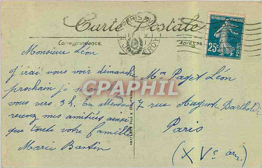 CPA Paris La Chambre des Deputes facade donnant sur le Quai d'Orsay  — Rückseite