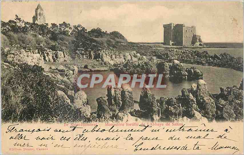 CPA Ile Saint Honorat Monastere fortifee de l'Abbaye de Salins