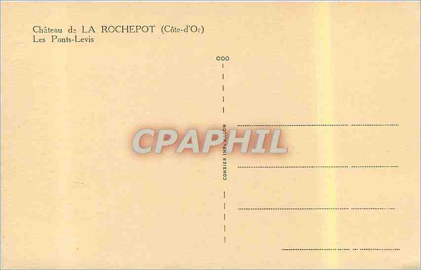 CPA Chateau de La Rochepot Cote d'Or Les Pont Levis  — Verso