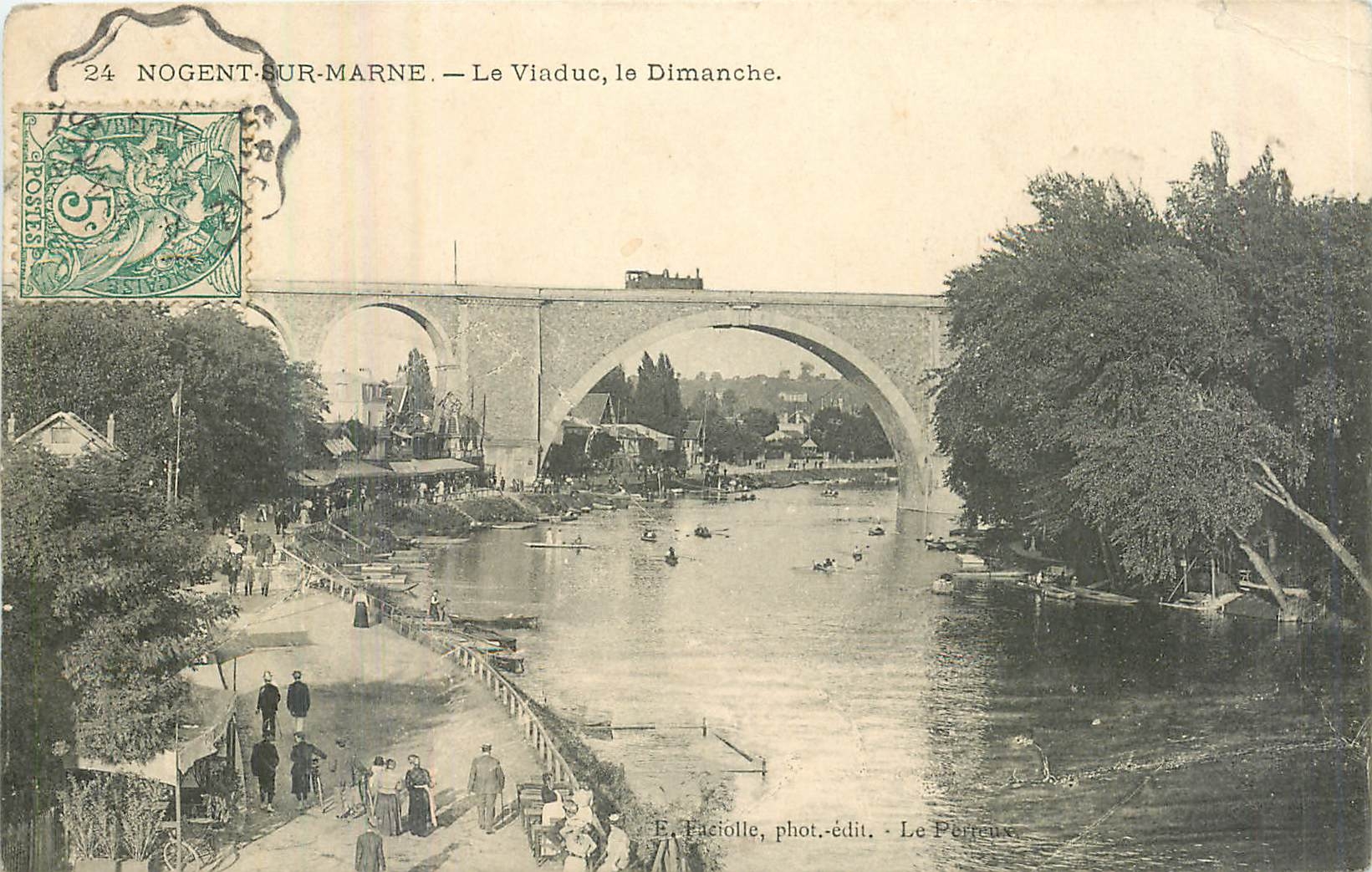 CPA Nogent sur Marne Le Viaduc le Dimanche 