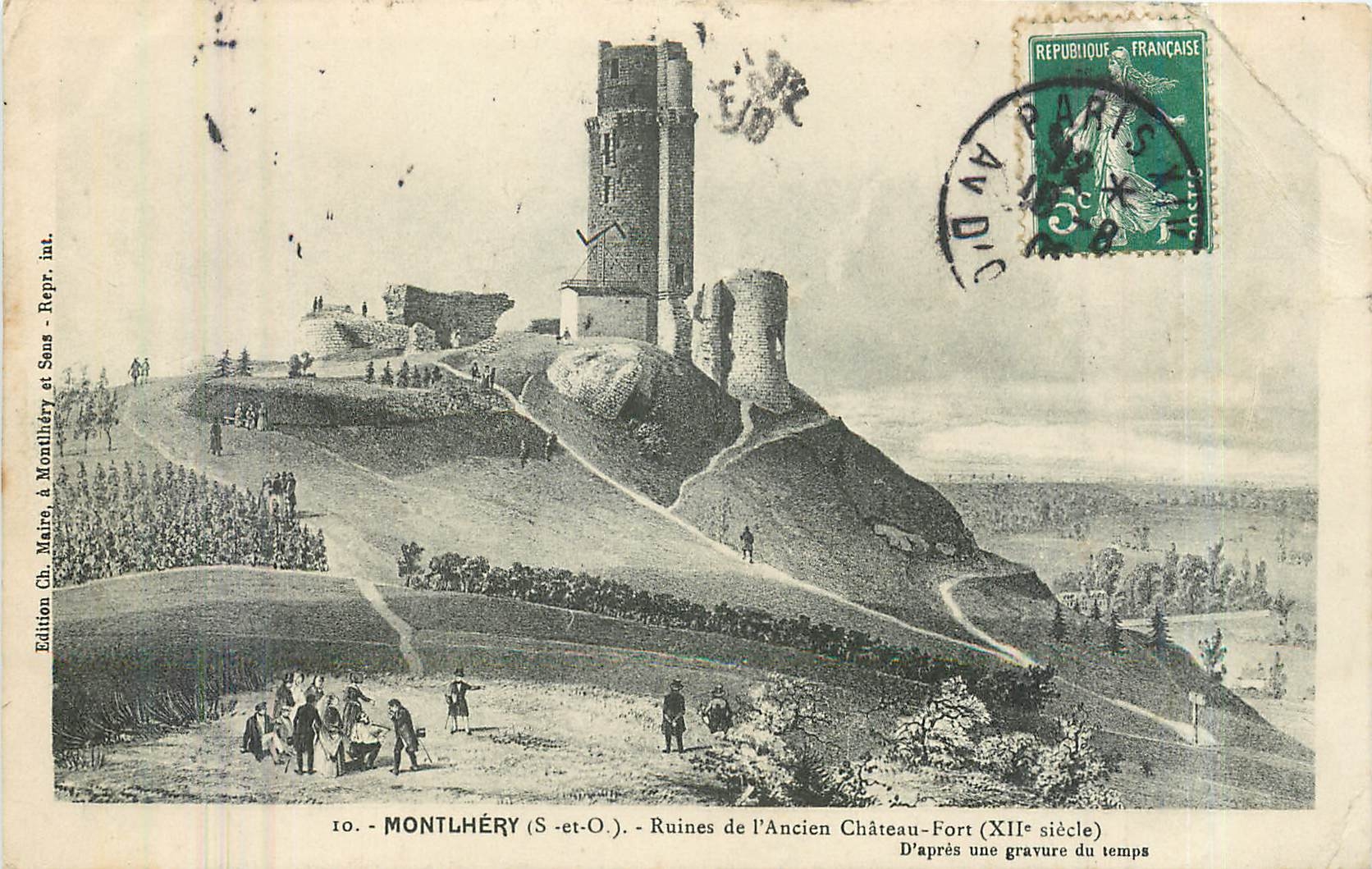 CPA Montlhery S et O Ruines de l'Ancien Chateau Fort 