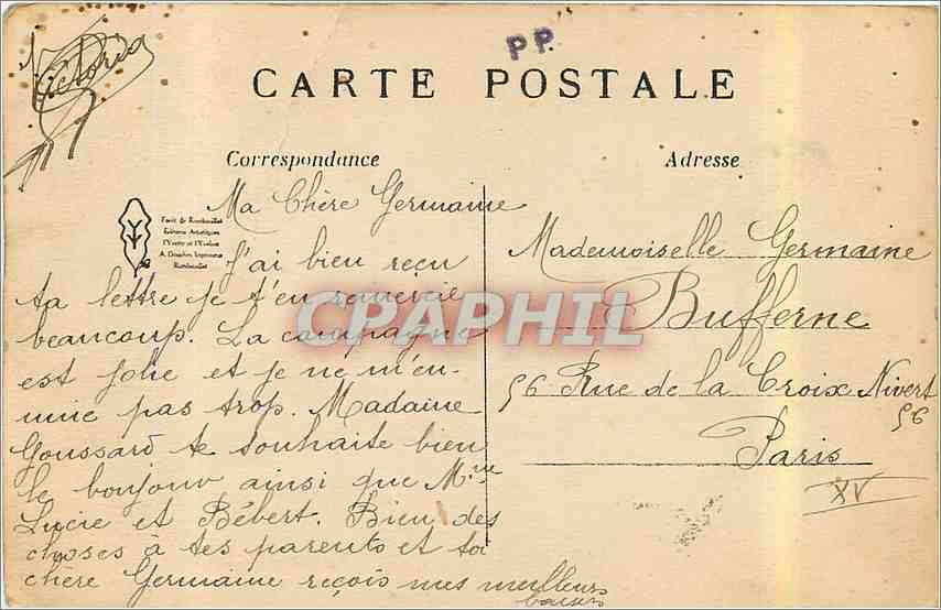 CPA Vallee de Chevreuse Paturages aux bords de l'Yvette Vaches — Back