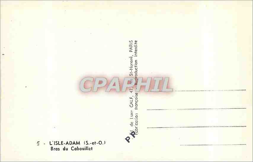 CPM L'Isle Adam S et O Bras du Cabouillet Pedalo — Back