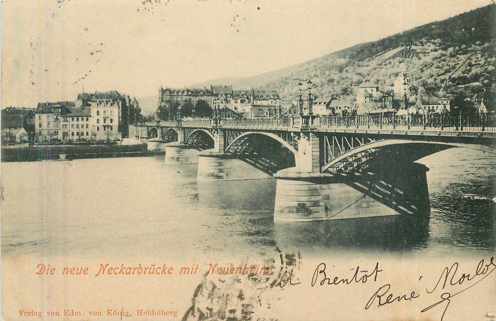 CPA Die neue Neckarbrucke mit Neuenheim 
