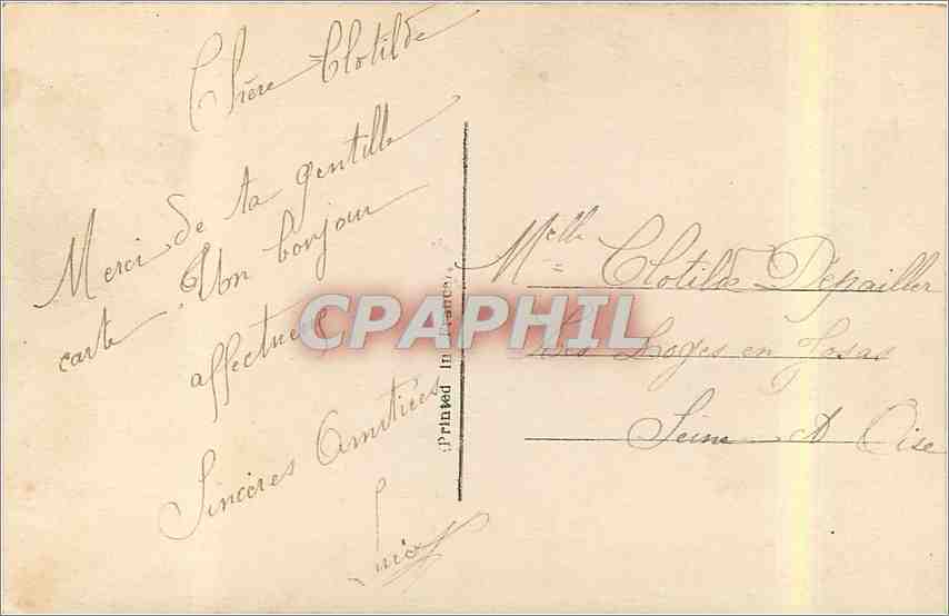 CPA Enfant — Rückseite