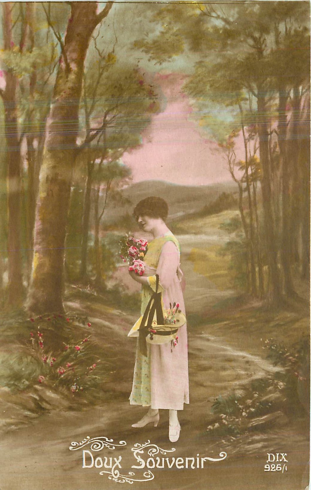 CPA Doux souvenir Femme
