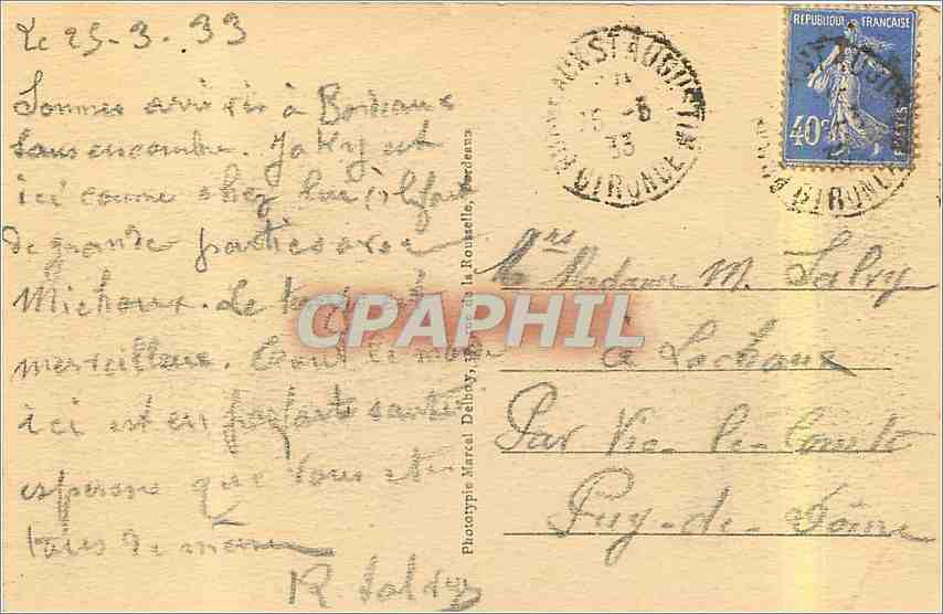 Bordeaux - Eingang zur Kathedrale und Rathaus — Jolbled, n°45 — Rückseite