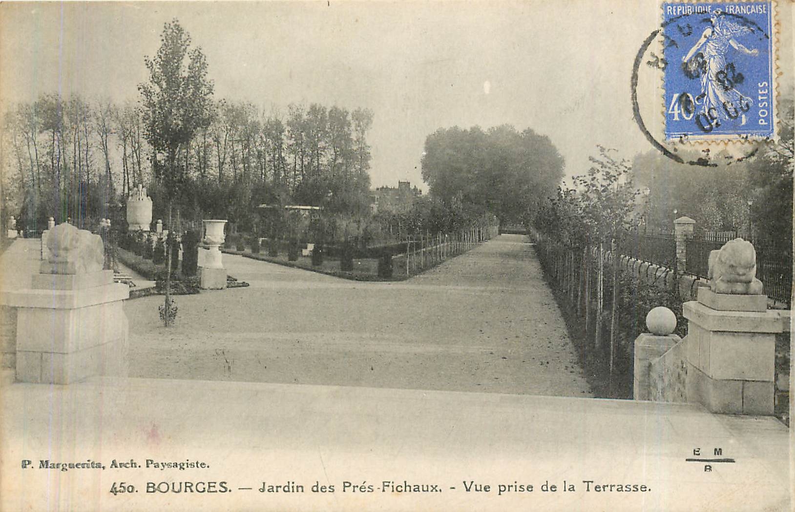 Bourges — Jardin des Prés-Fichaux — Vue prise de la Terrasse — P. Marguerite, Arch. Paysagiste, n°450