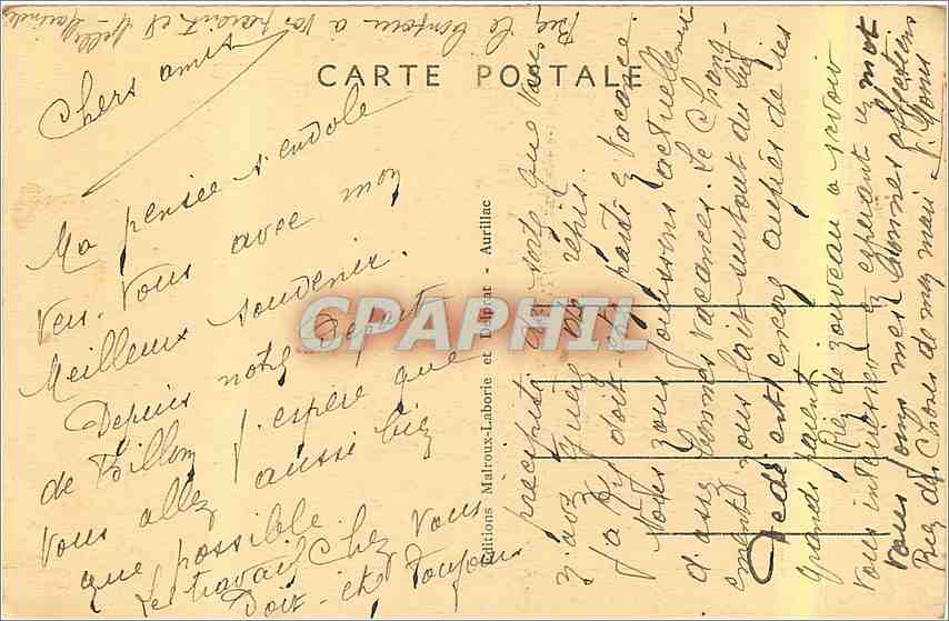 CPA Le Cantal Pittoresque Sommet du Puy Mary  — Rückseite
