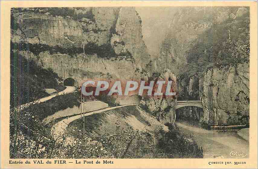 CPA Entree du Val du Fier Le Pont de Montz 