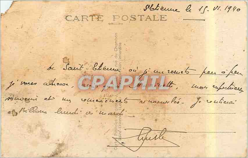 CPA Le Loire Illustree Saint Etienne Manufacture Francaise d'Armes et Cycles Facade principale  — Rückseite