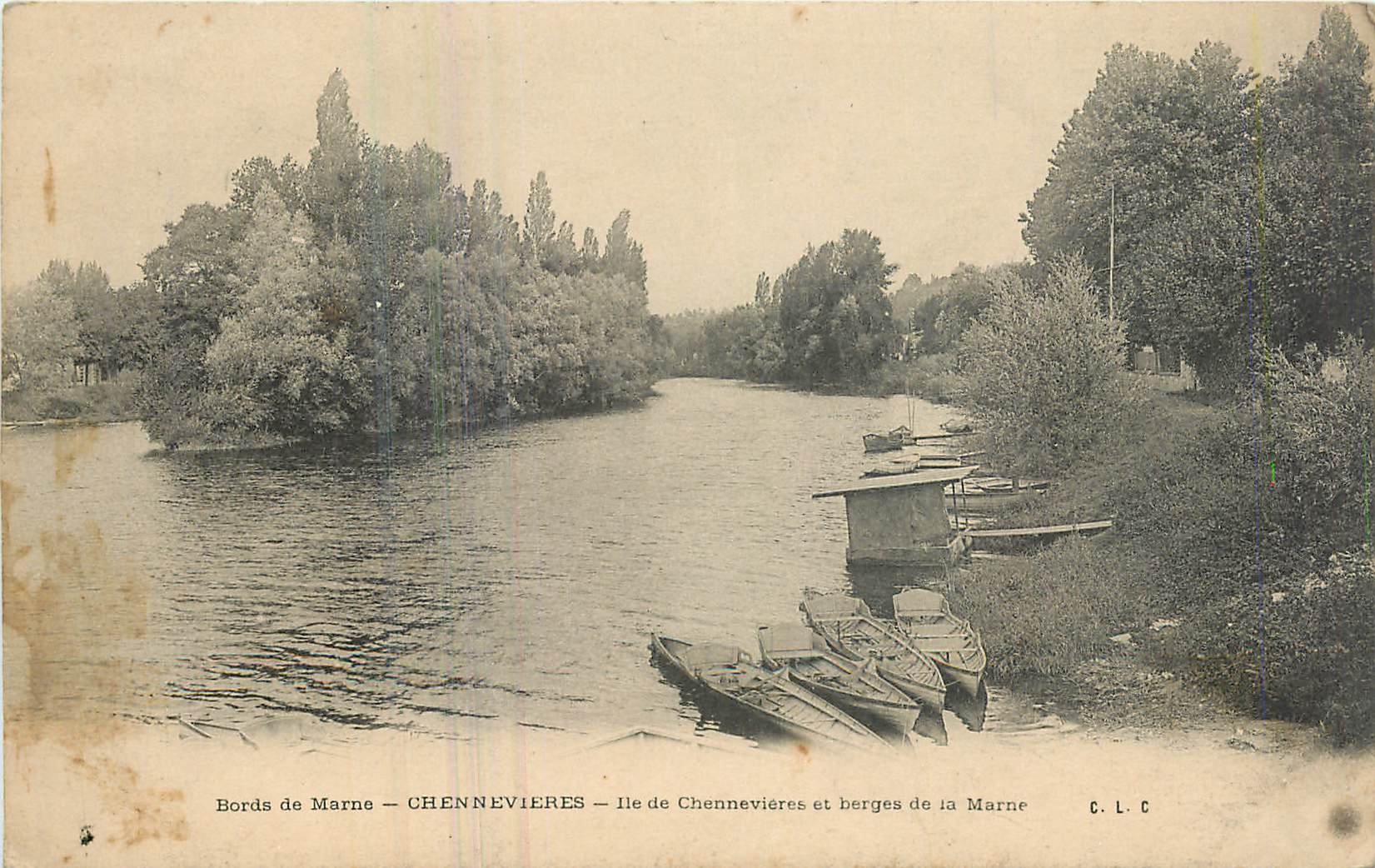 CPA Bords de Marne Chennevieres Ile de Chennevieres et berges de la Marne 