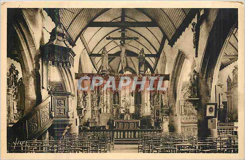 CPA Bretagne Lampaul Finistere Interieur de l'Eglise 