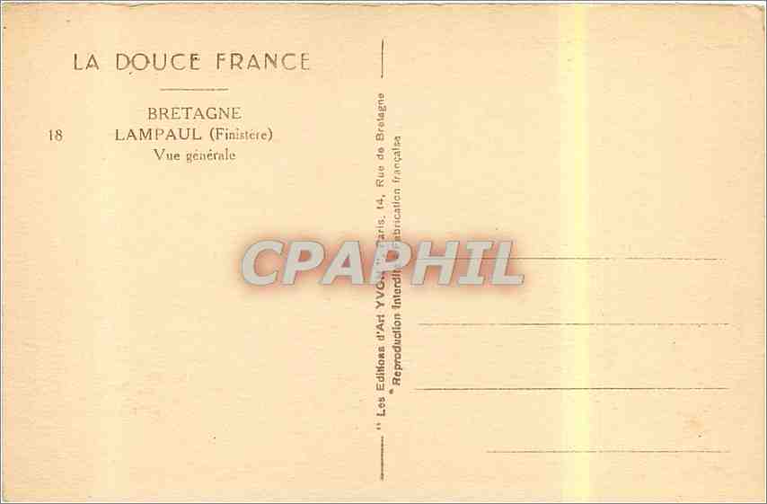 CPA Bretagne Lampaul Finistere Vue generale  — Rückseite