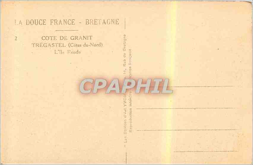 Côte de Granit — Trégastel — Bretagne — Éditions YVC — Rückseite