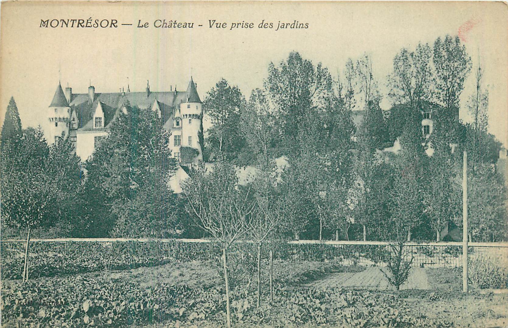 CPA Montresor Le Chateau Vue prise des jardins 