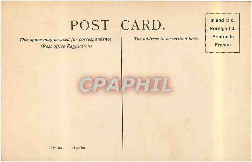 CPA Prinsep Valentine Cameron Ayesha Tate Gallery London  — Verso