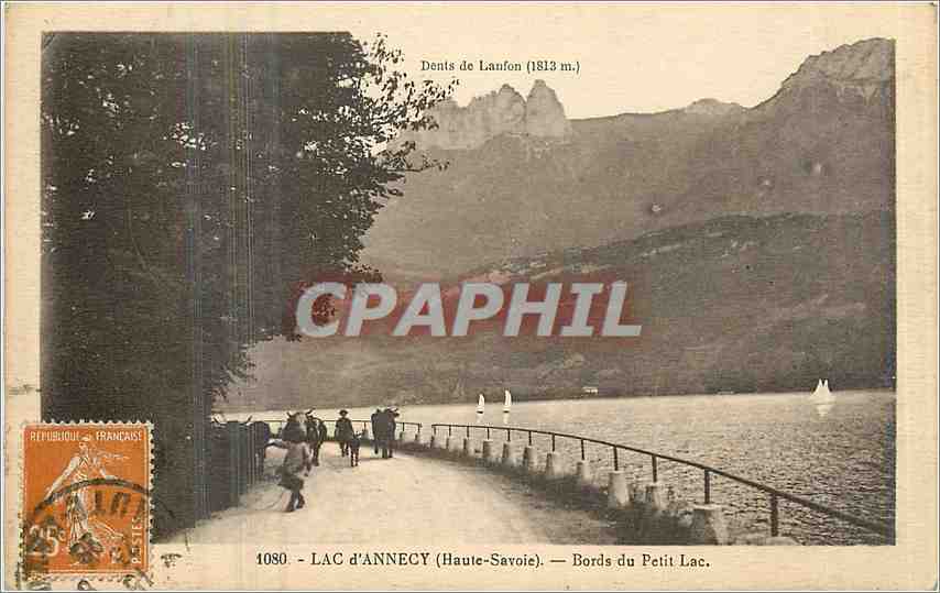 LAC d'ANNECY (Haute-Savoie) — Bords du Petit Lac — Dents de Lanfon (1813 m.)