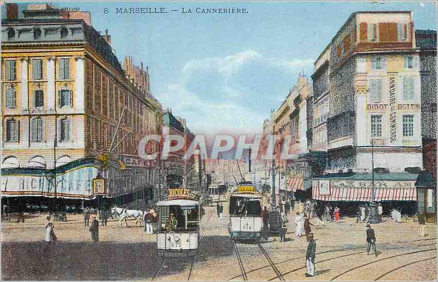 CPA Marseille La Cannebiere Tramway