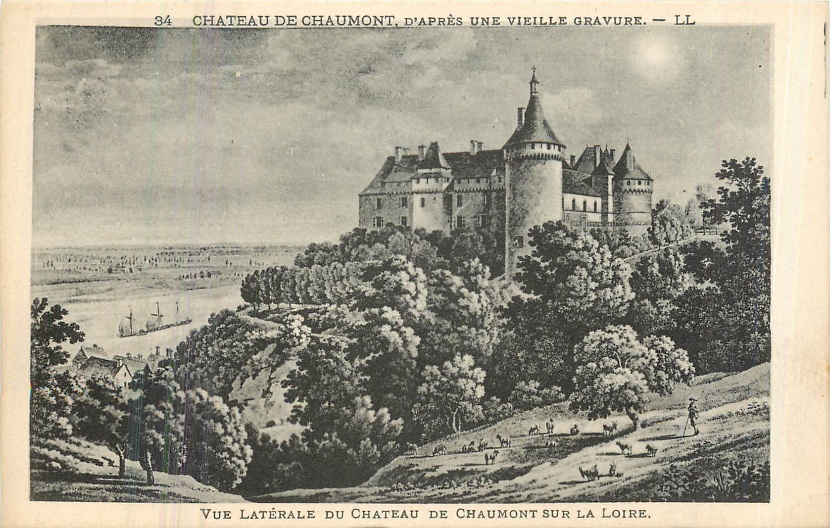 Château de Chaumont — Vue latérale sur la Loire — LL
